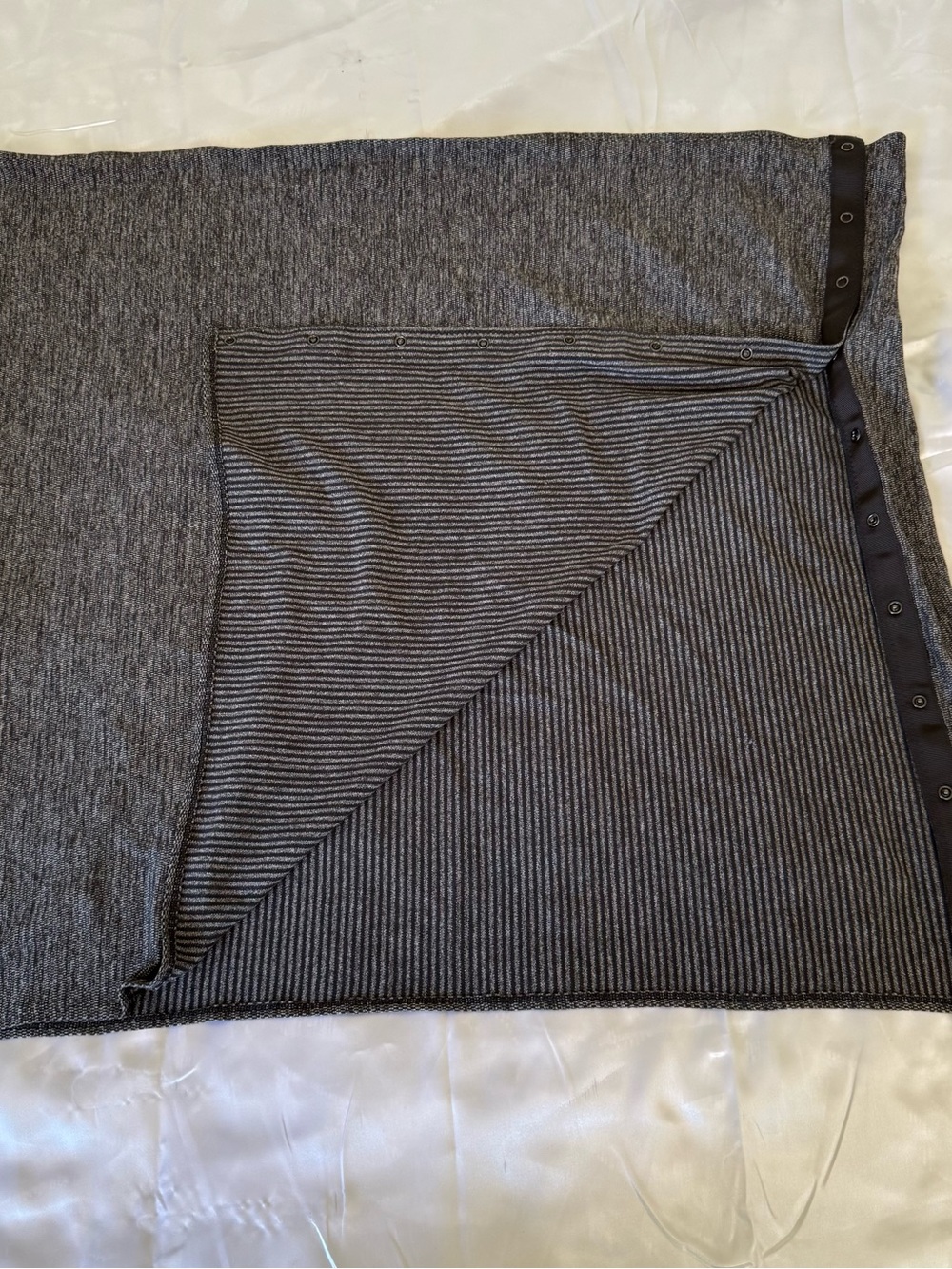 lululemon athletica Grey Striped Convertible Wrap Scarf